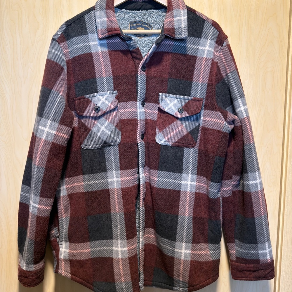 Freedom Foundry Burgundy Plaid Men's Jacket